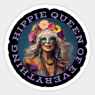 Hippie Queen Of Everything Queenager Boho Flower Child Sticker